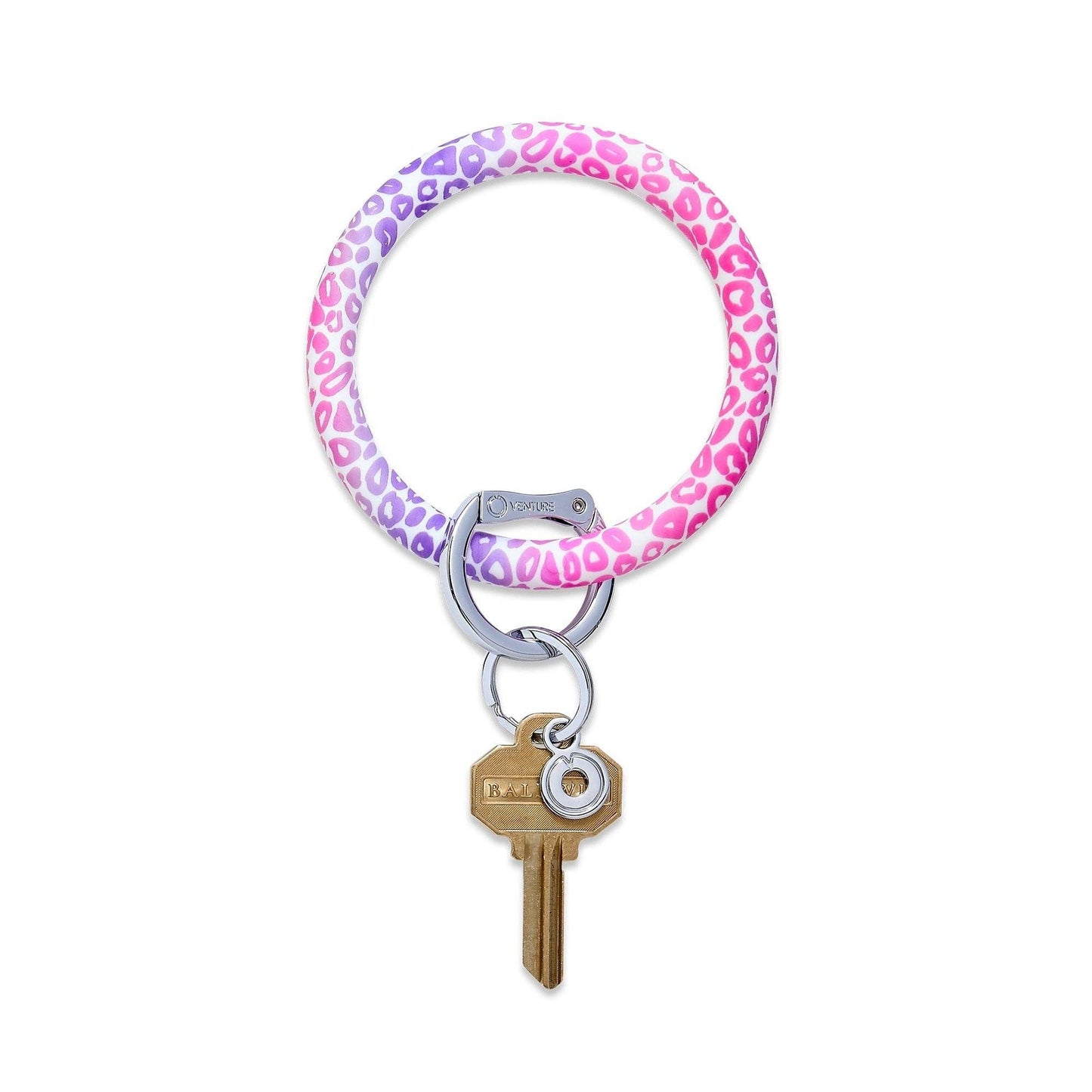 Silicone Big O® Key Ring - Pink Cheetah