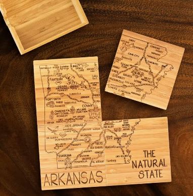 Arkansas Puzzle 4-Pc. Coaster Set with Case