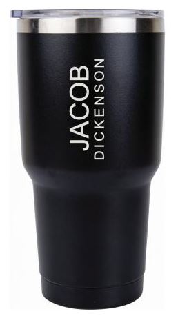 BLACK TUMBLER 30 OZ.