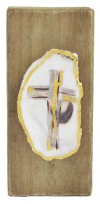 CROSS NATIVITY OYSTER PLAQUE