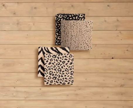 Zebra Tea Towel With Placed Animal Print 