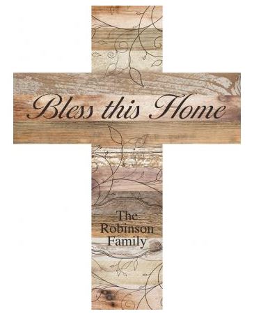LIGHT FAUX WOOD CROSS