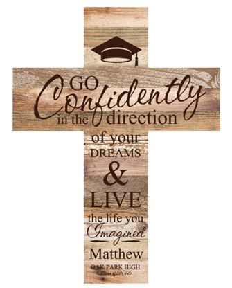 LIGHT FAUX WOOD CROSS