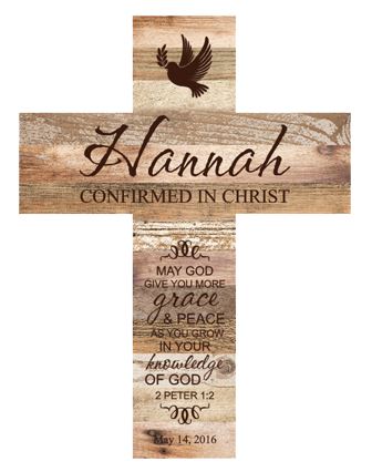 LIGHT FAUX WOOD CROSS