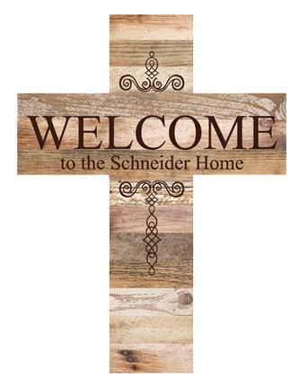 LIGHT FAUX WOOD CROSS