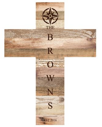 LIGHT FAUX WOOD CROSS