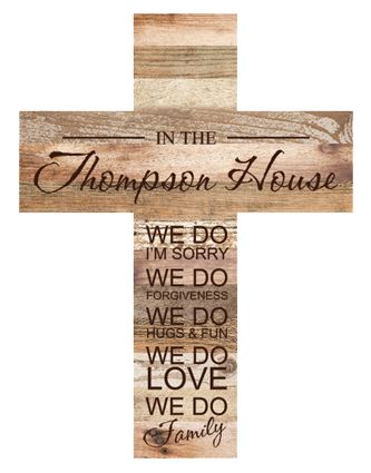 LIGHT FAUX WOOD CROSS