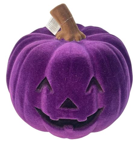 Flocked Jack O Lantern