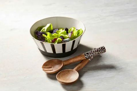 BLACK AND WHITE SERVING UTENSIL SET