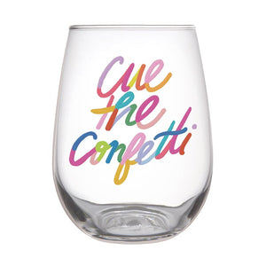 Stemless Wine Glass - Cue the Confetti