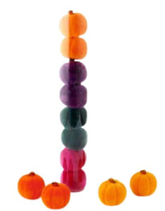 SMALL FLOCKED PUMPKINS - SET OF 12