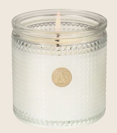 Aromatique White Amaryllis & Rosemary - Textured Glass Candle