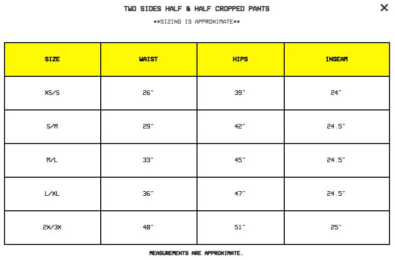 Two Sides Half & Half Cropped Pants