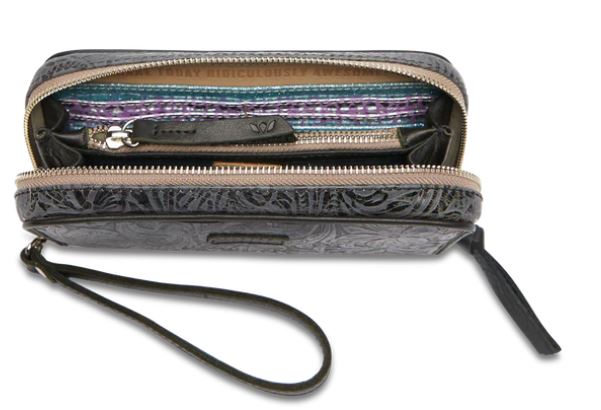 STEELY WRISTLET WALLET
