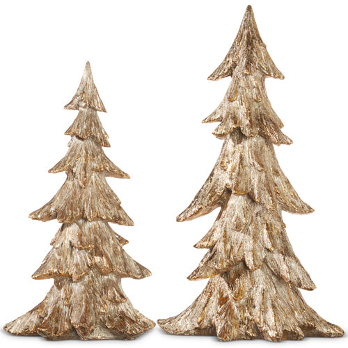 GOLD CARVED TREES (Set of 2)