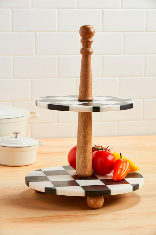 Black & White Check Tiered Server