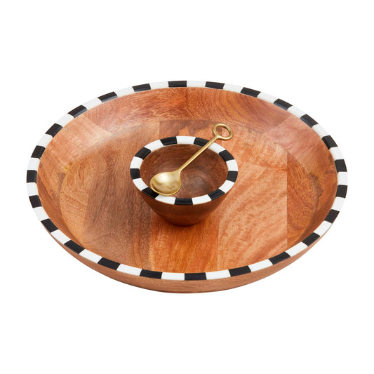 Black & White Edge Chip & Dip Set