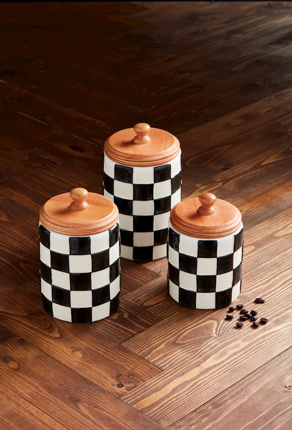 Black & White Check Canister Set