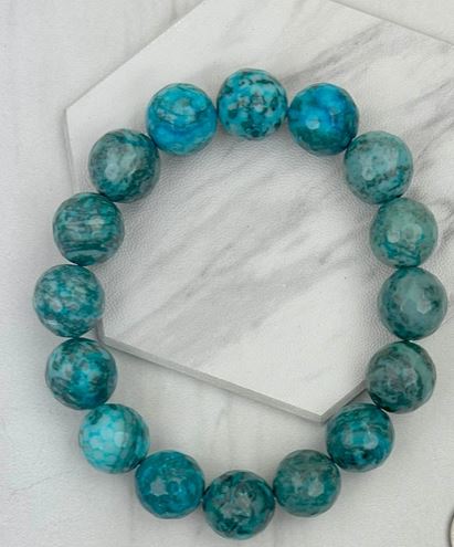 Face Cut Agate Beads Bracelet