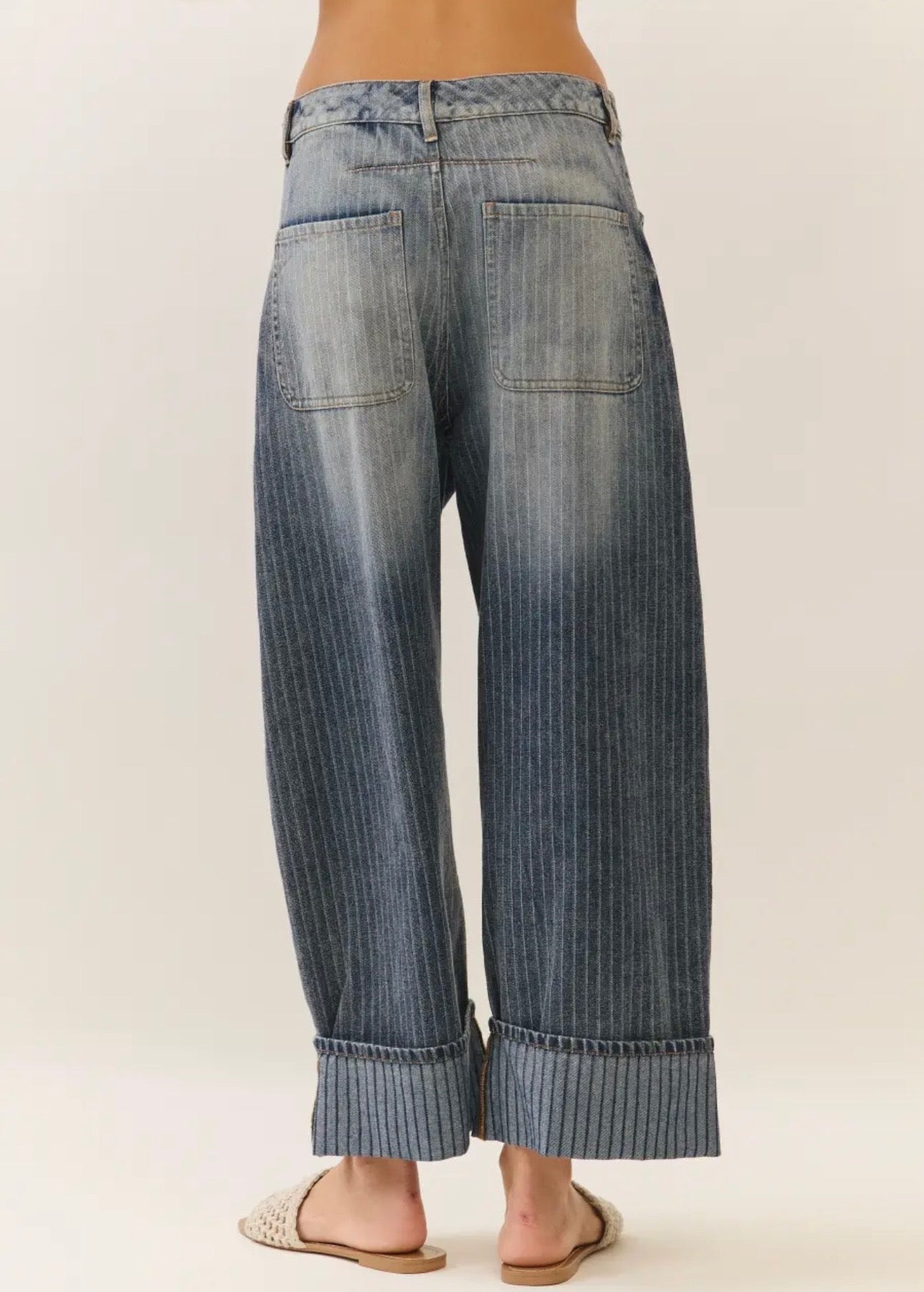 Luxe Stripe Barrel Pants