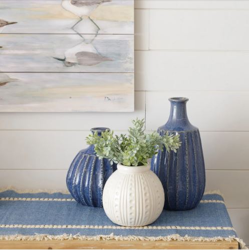 Ceramic Vase - Nautical Blue, Lg