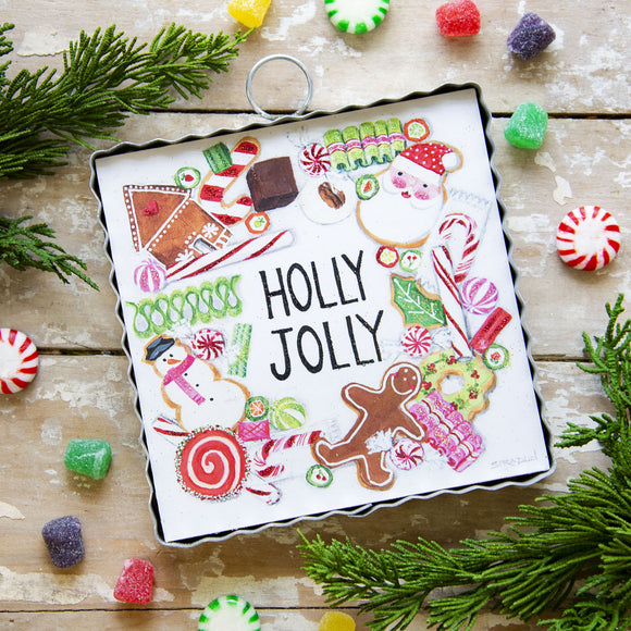 Mini Holly Jolly Wreath Print