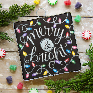 Mini "Merry & Bright" String Lights Print
