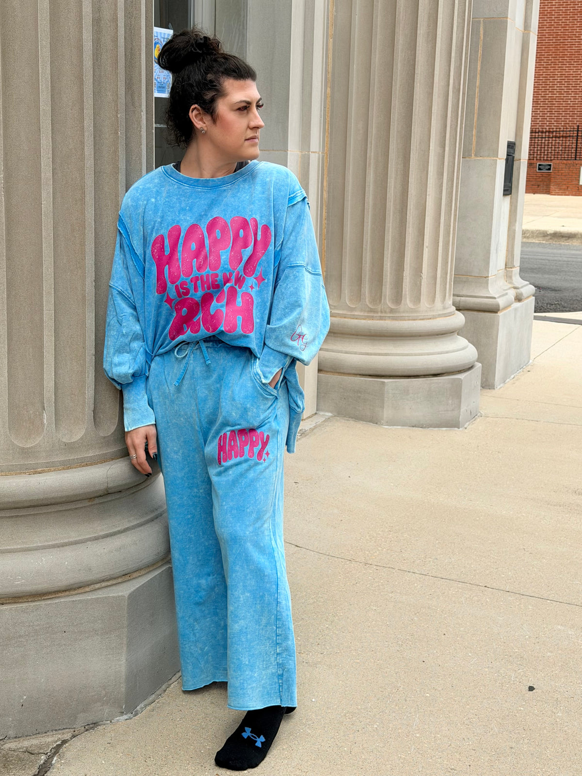 Happy Is The New Rich Oversized Sweatshirt