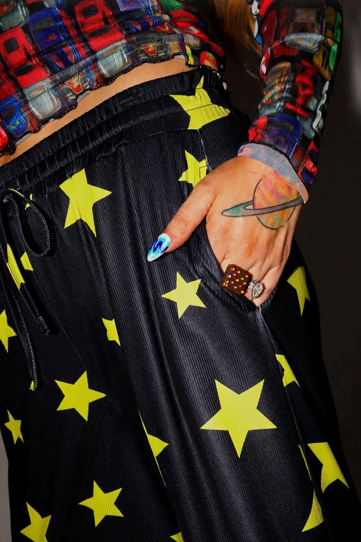 Make a Wish Half & Half Cropped Pants