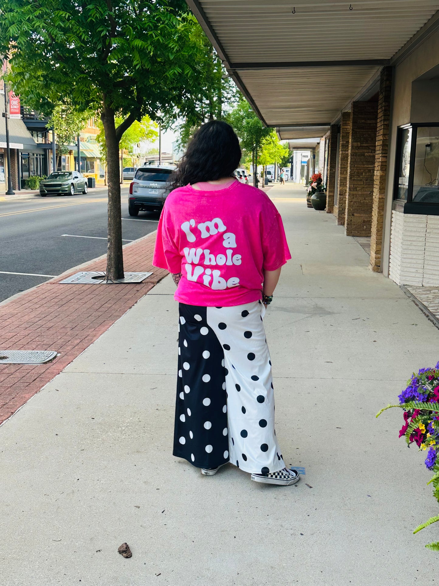 Two Sides Half & Half Cropped Pants