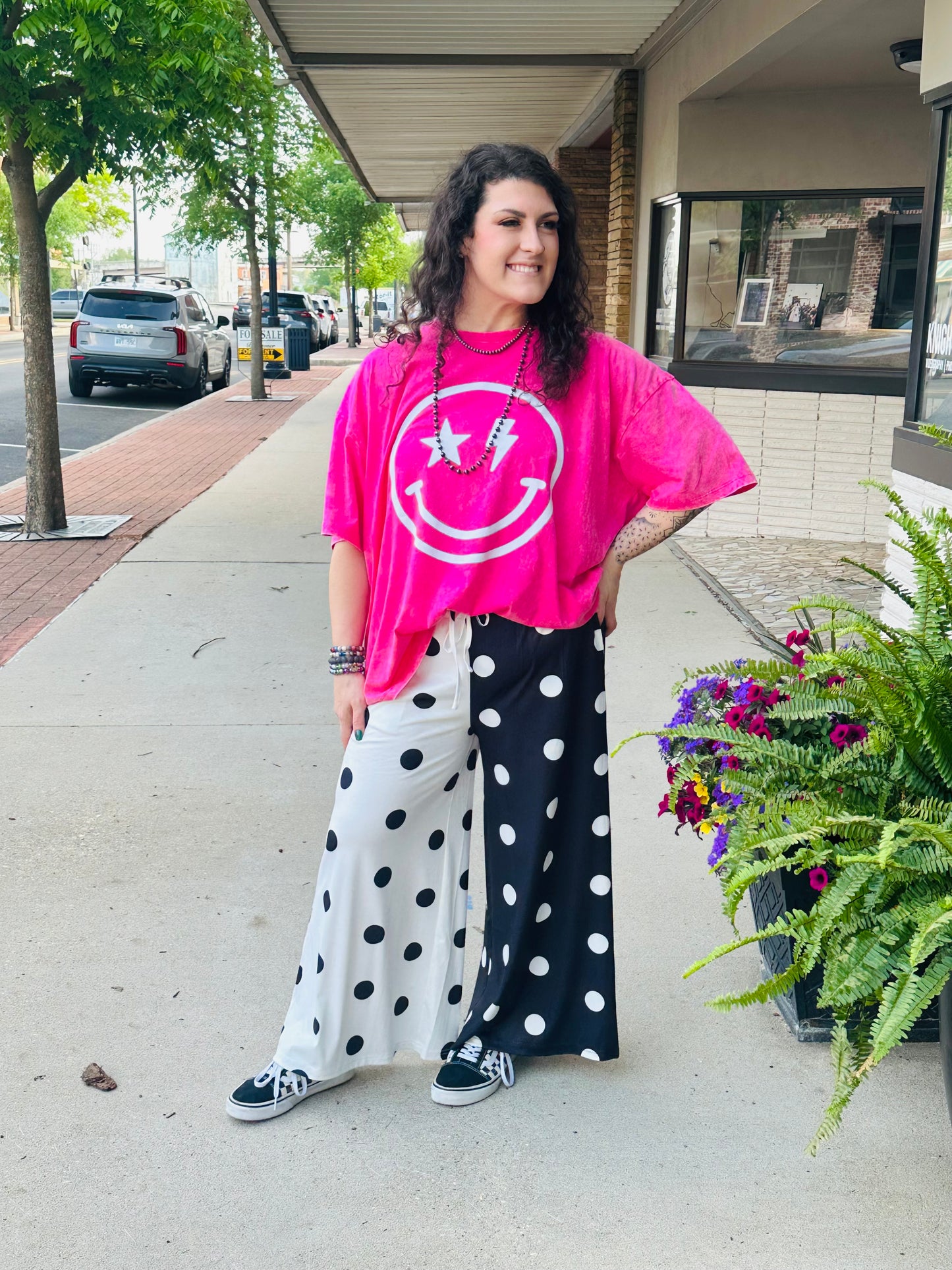 Two Sides Half & Half Cropped Pants