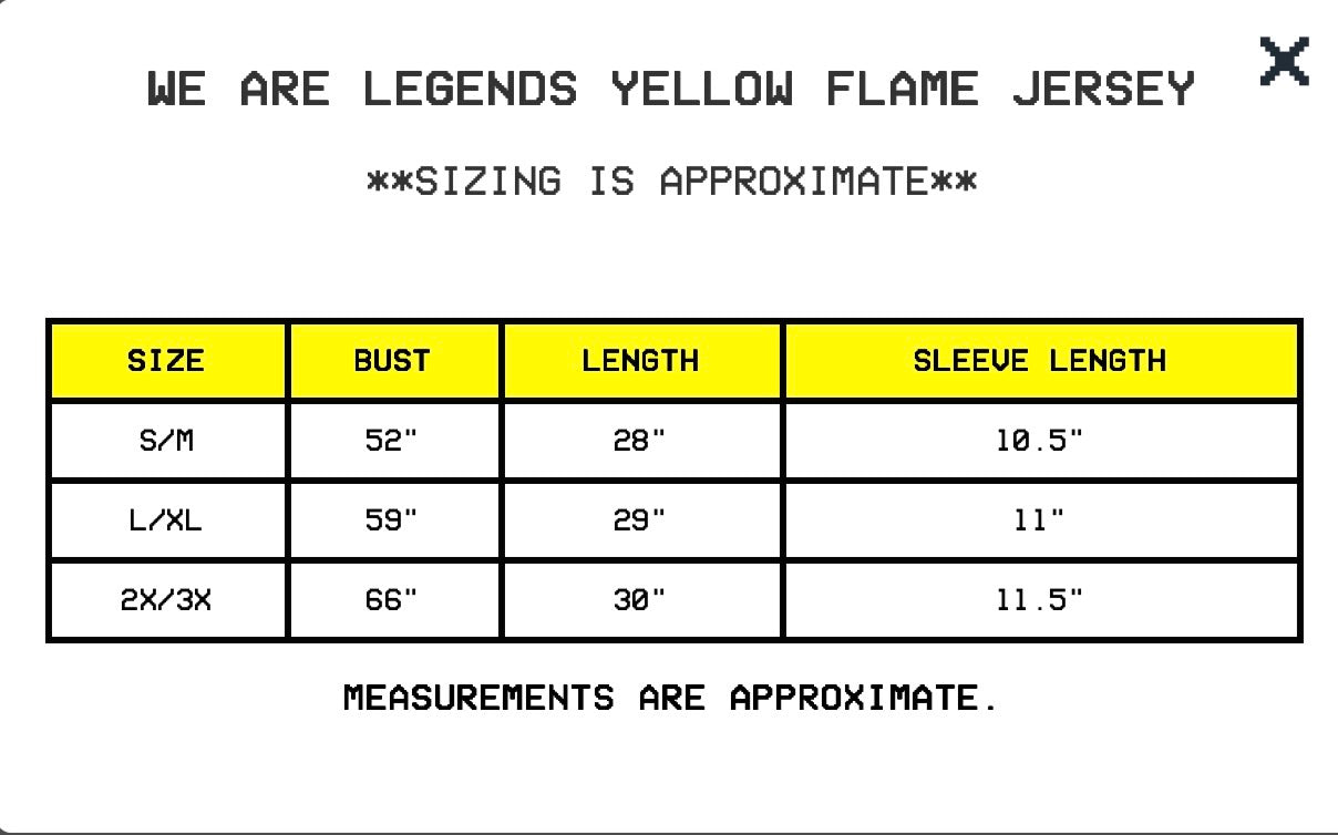 We are Legends Yellow Flame Jersey
