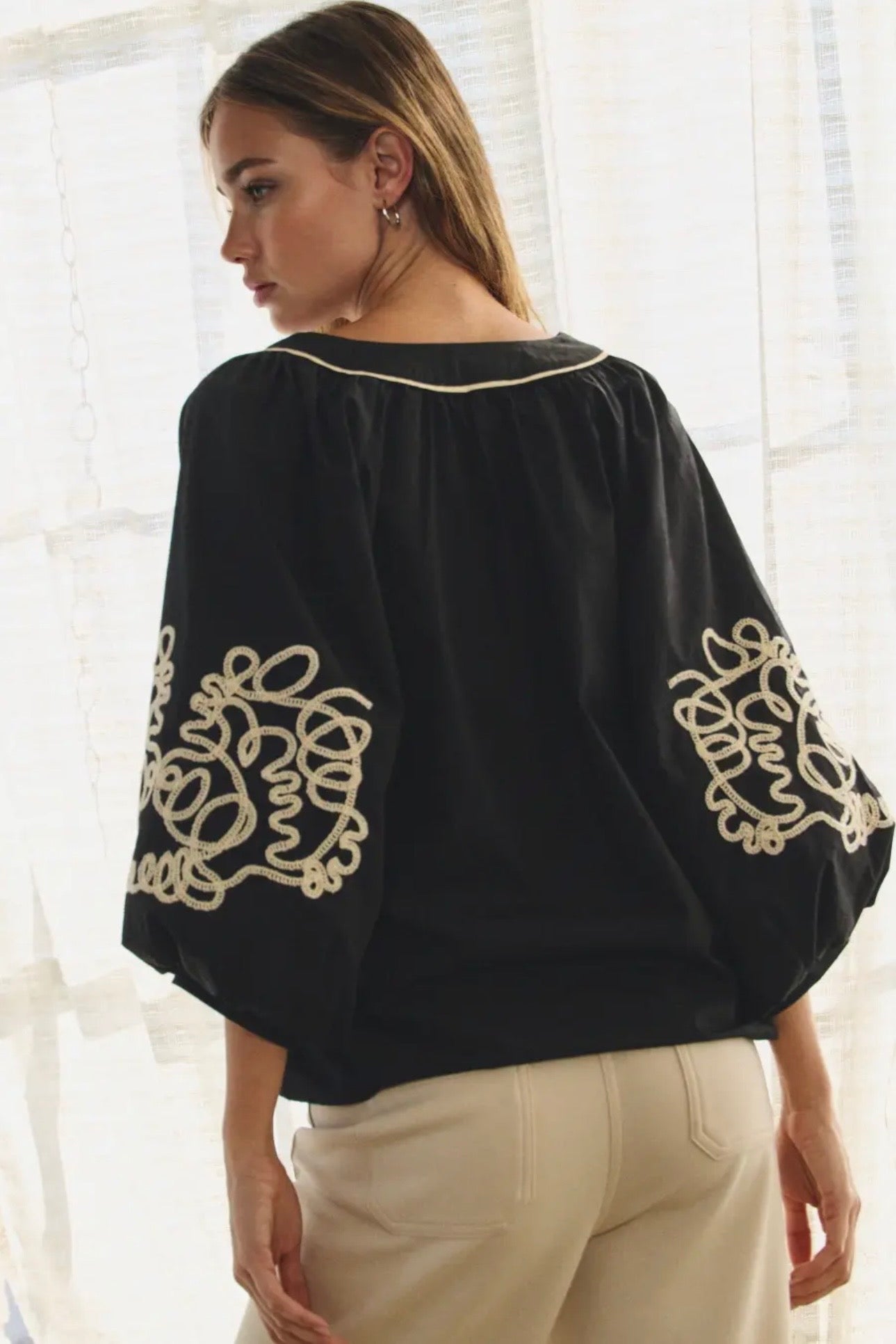 Black Sands Embroidered Blouse