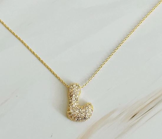 Crystal Bubble Initial Necklace