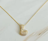 Crystal Bubble Initial Necklace