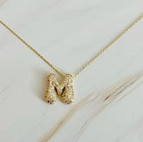 Crystal Bubble Initial Necklace