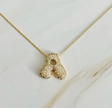 Crystal Bubble Initial Necklace