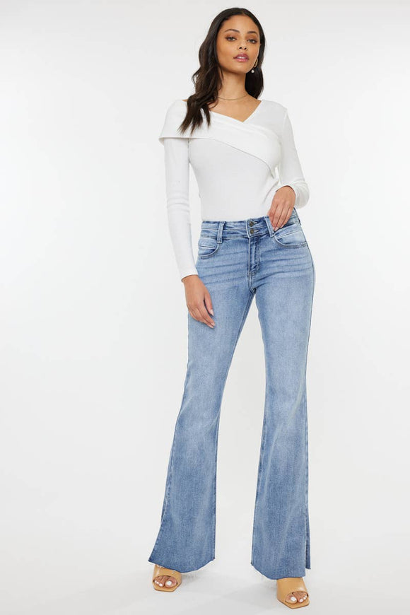 KanCan MID RISE DOUBLE WAIST BAND FLARE JEANS