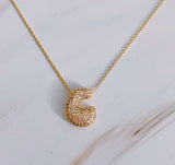 Crystal Bubble Initial Necklace