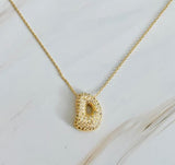 Crystal Bubble Initial Necklace