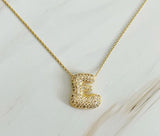 Crystal Bubble Initial Necklace