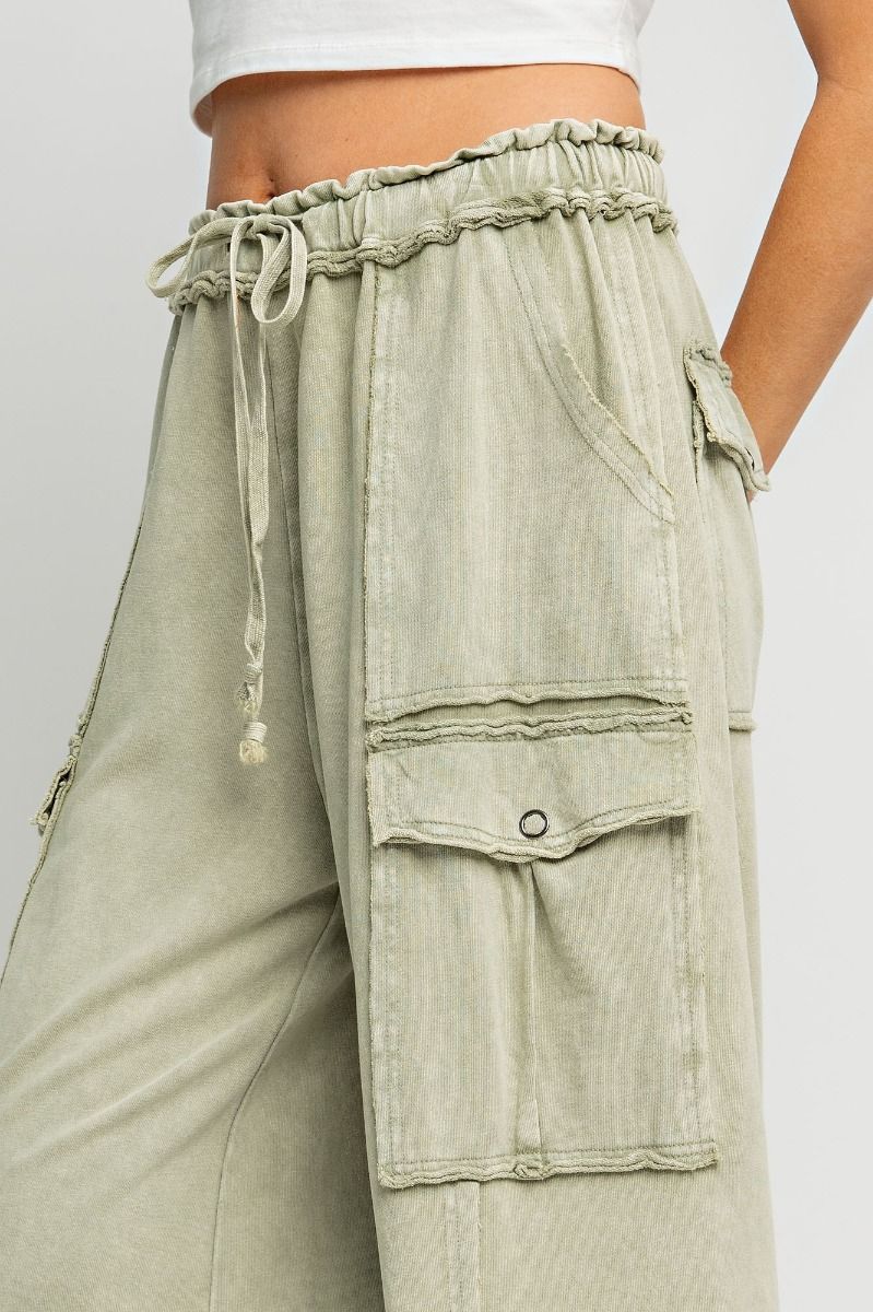 Our Fave Wide Leg Terry Cargo Pants