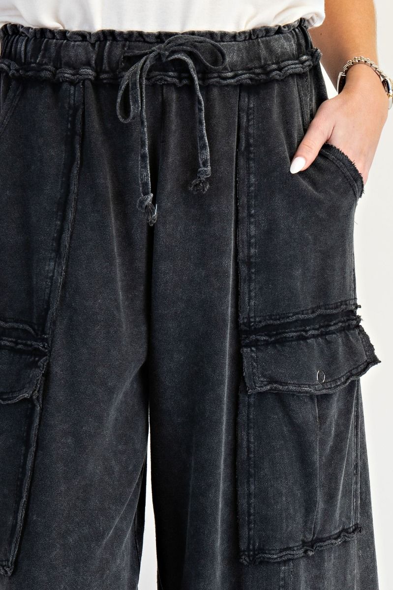 Our Fave Wide Leg Terry Cargo Pants