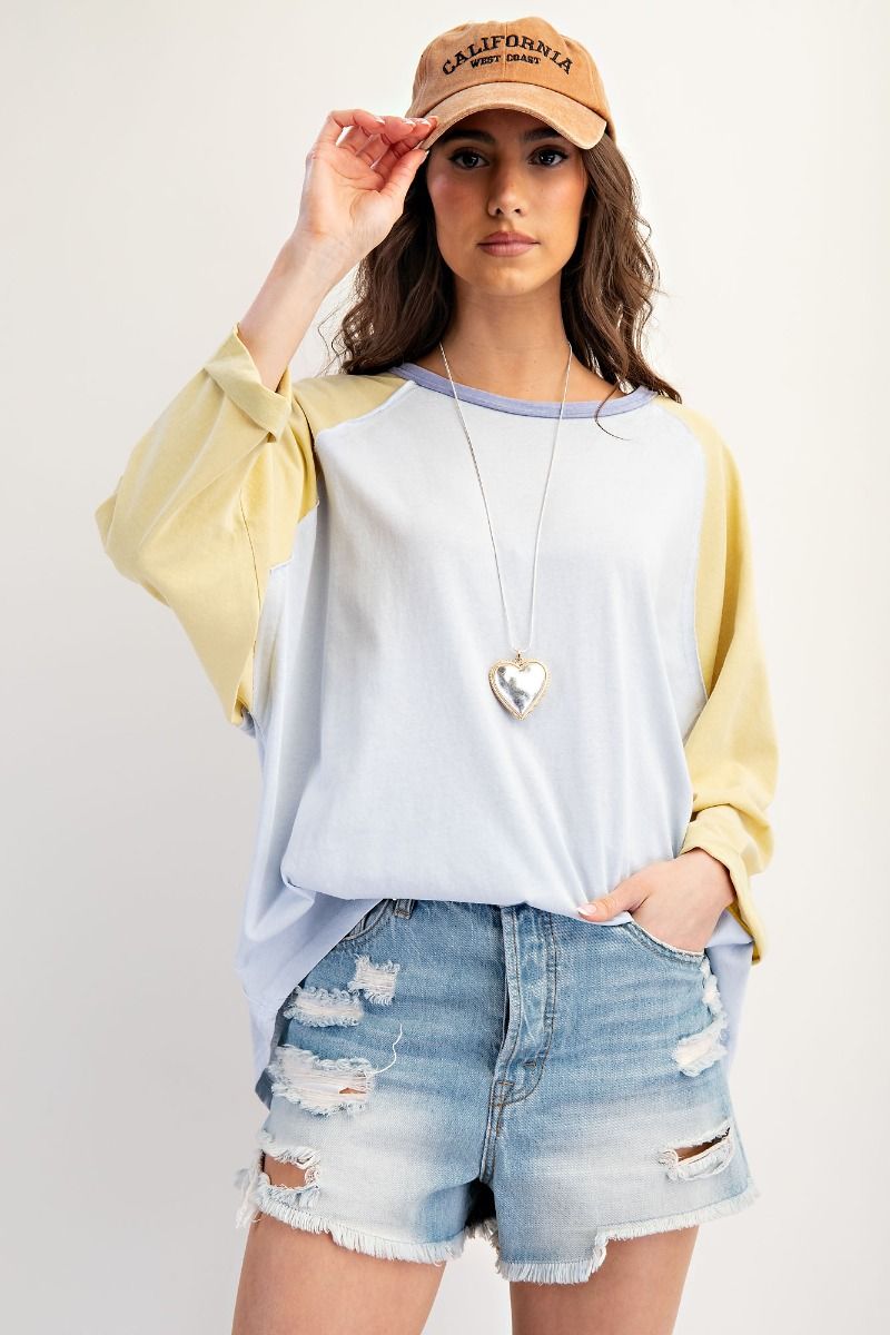 COLOR MIX RAYON COTTON KNIT TUNIC