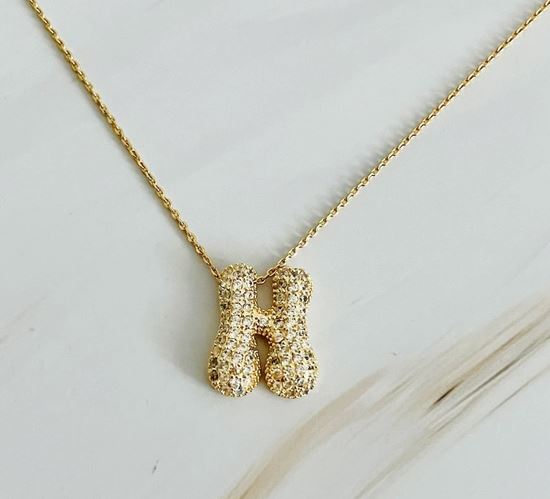 Crystal Bubble Initial Necklace