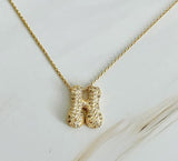 Crystal Bubble Initial Necklace