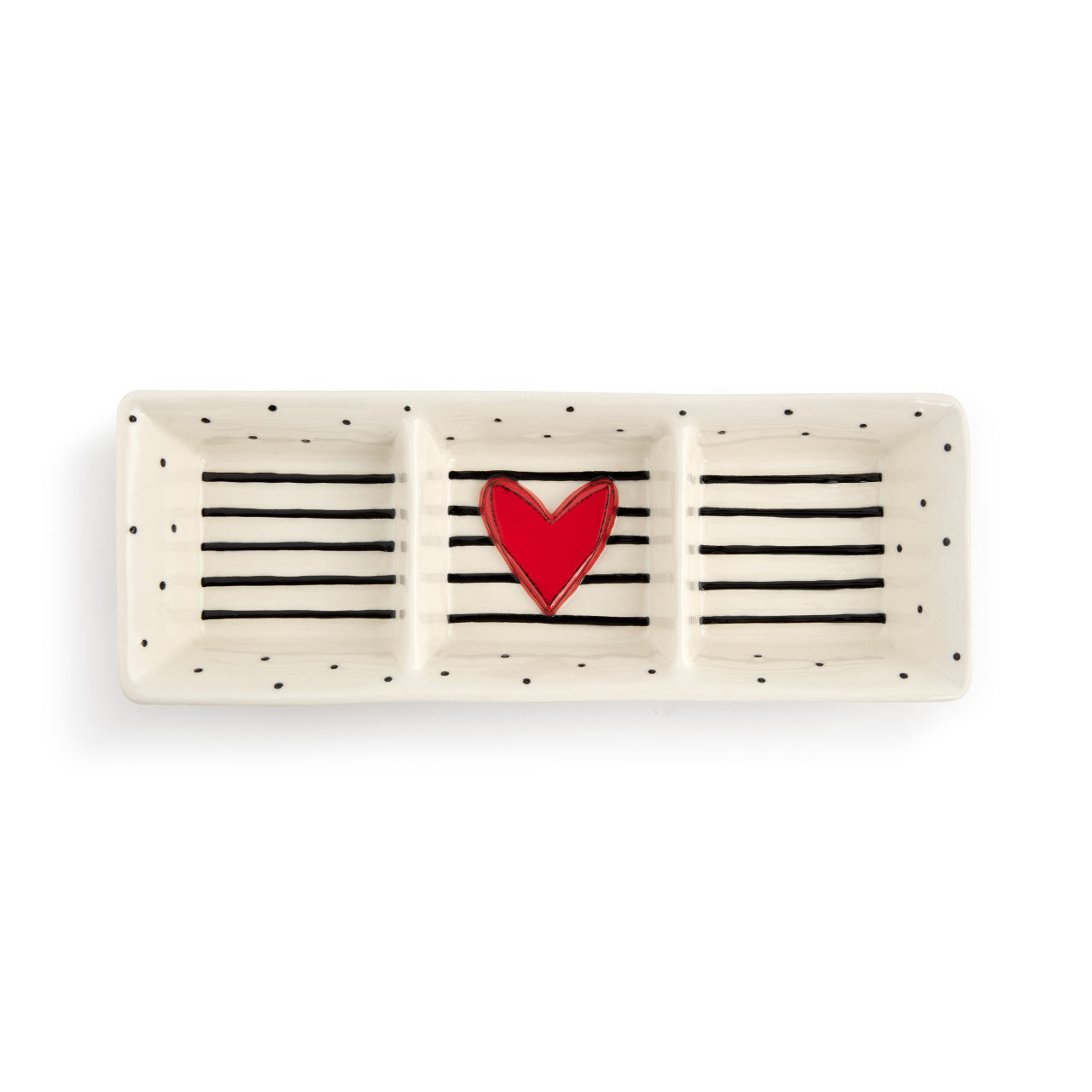 Red Heart Divided Dish