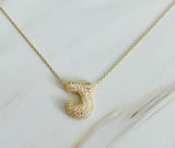 Crystal Bubble Initial Necklace