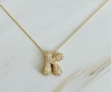Crystal Bubble Initial Necklace