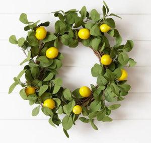 Wreath - Twig Base, Lemons And Foliage